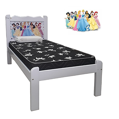 CAMA SOLTEIRO ANITA BRANCA PRINCESAS + GRADES COD 675.001 CAMA SOLTEIRO ANITA BRANCA PRINCESAS + GRADES COD 675.001